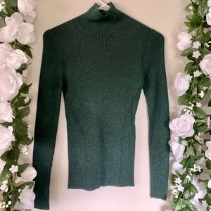 Sparkly green DVF long sleeve sweater